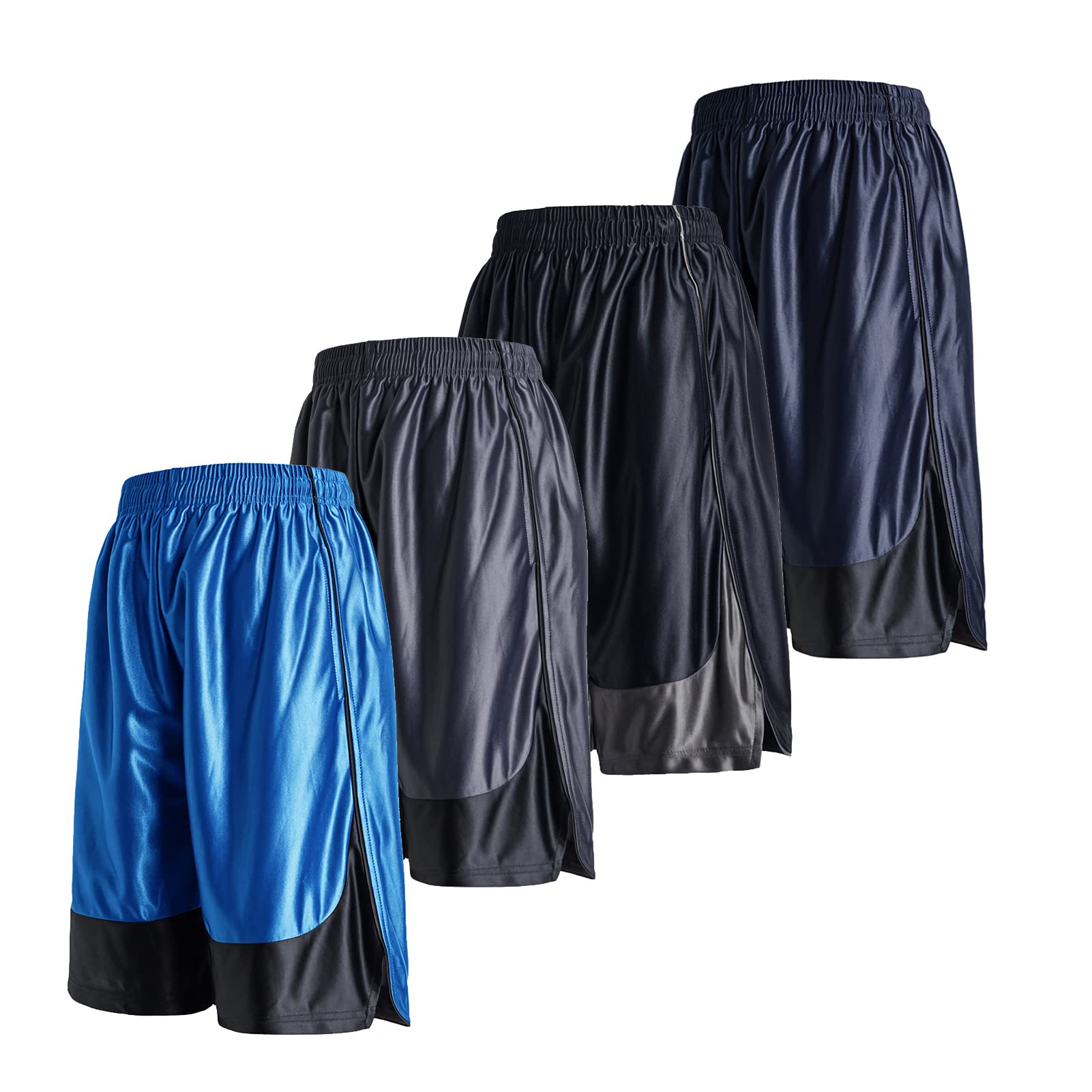 Facitisu 4 Pack Basketball Shorts Men Athletic Gym Sports Shorts with Pockets