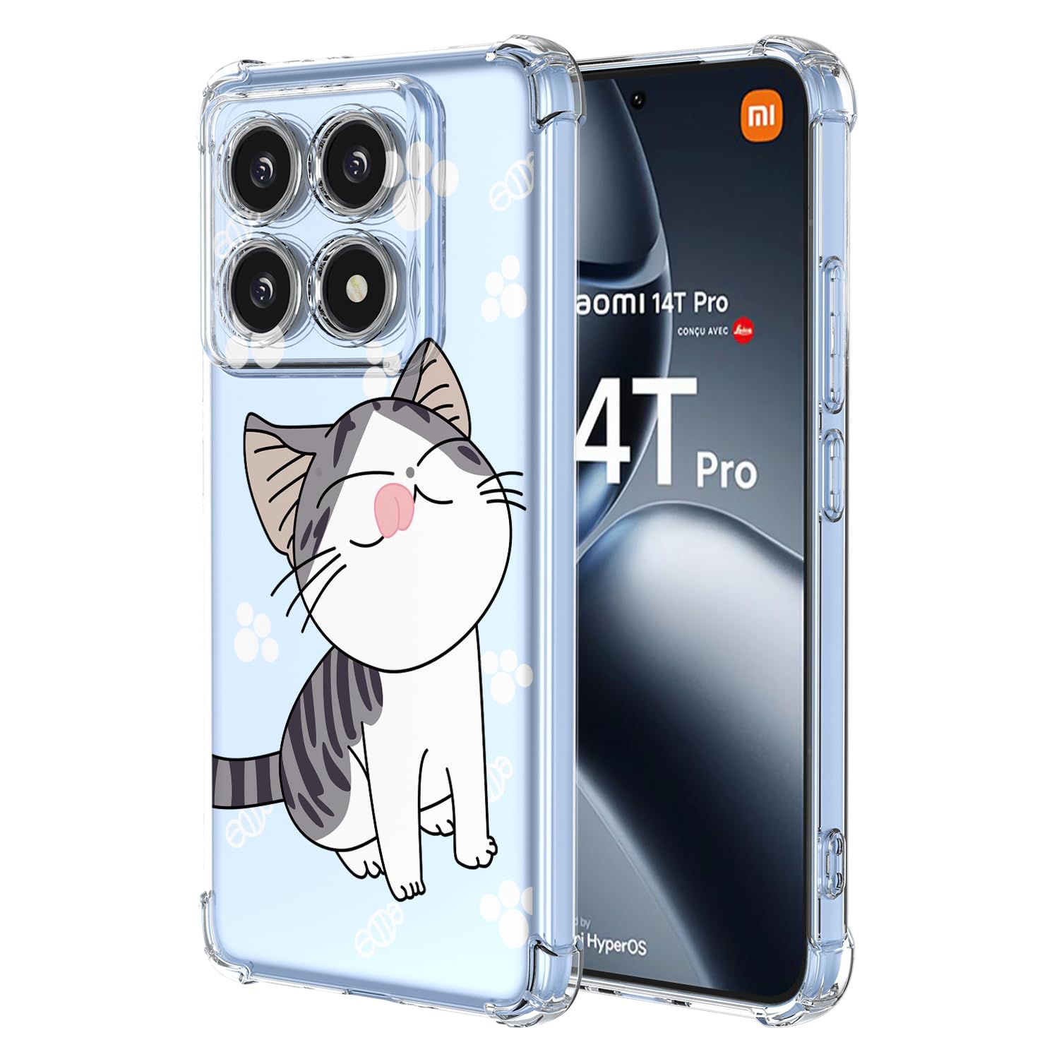 XINYEXIN Handyhülle Für Xiaomi 14T Pro 5G – Blumenmuster, Ultra-dünn & Stoßfest (Leopard Design)