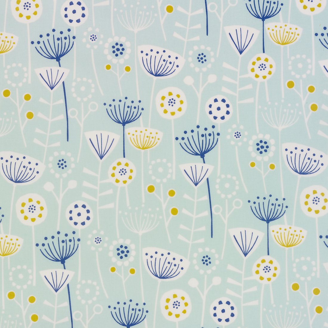 Jolee Tablecloths Blue Bergen Duck Egg Seafoam Floral Scandinavian Oilcloth Wipe Clean Tablecloth 134Cm X 260Cm Rectangle (53" X 103")