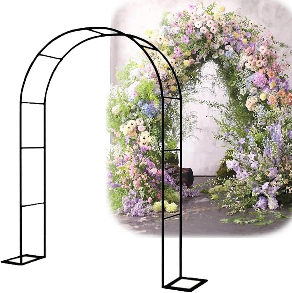 Garden Arbor Arch Steel Frame Weather Resistant Metal Archway for Climbing Plants, Free Standing Trellis Pergola 1.2M 1.4M 1.8M 2.4M 3M 3.5M Wide Garden Arch,Green,W2.4M*H2.2M