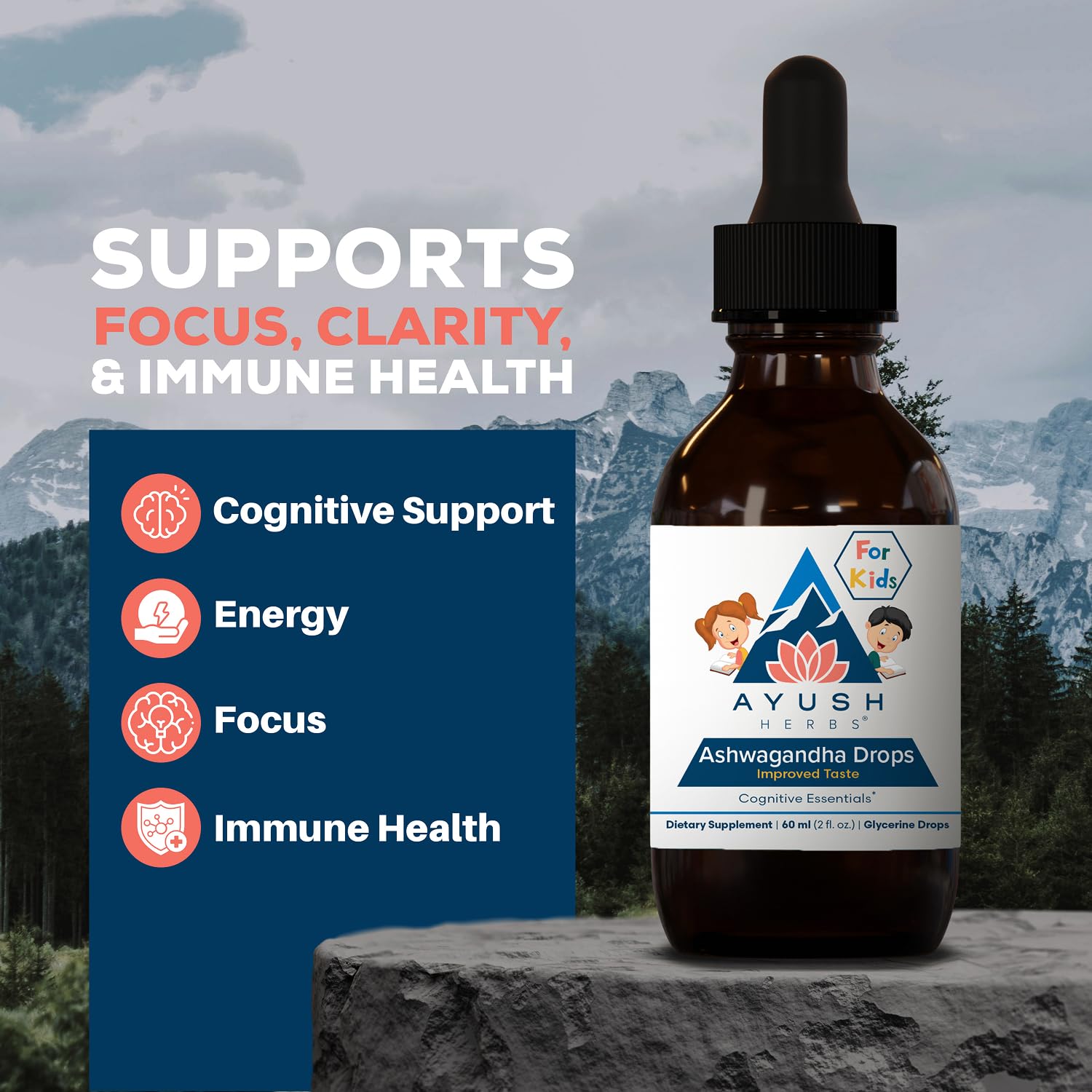 Ayush Herbs Ashwagandha Drops for Kids & Adults, 2 Fl Oz (80 Servings) — Amazon image 2