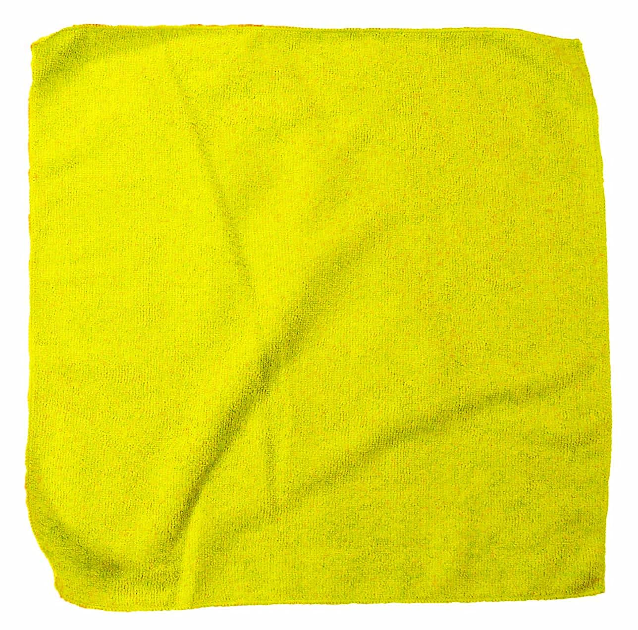 Hi-Tech Microfiber Towel For Polishing Drying Cleaning 16 x 16 Yellow (12 Pack)