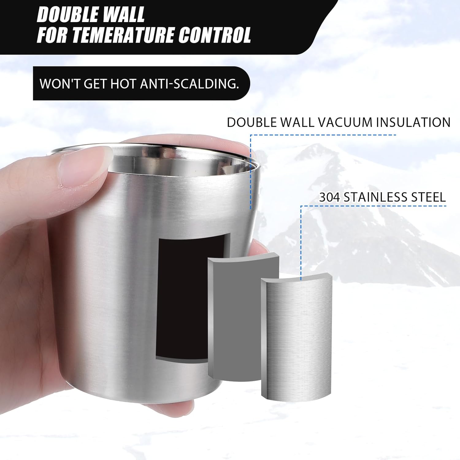 12 Pieces 6 oz Stainless Steel Cups Double Wall Insulated Tumblers Glasses Reusable Stackable Mugs Silver Travel Cups Metal Drinking Cups for Adult Home Party BBQ Camping Outdoor - Image 3