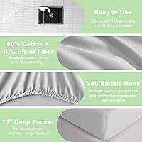 Vista 2 de Grounding Sheets - Sábanas de algodón de alta calidad para terapia de sueño saludable, sábanas bajeras de bolsillo profundo que incluyen cordón