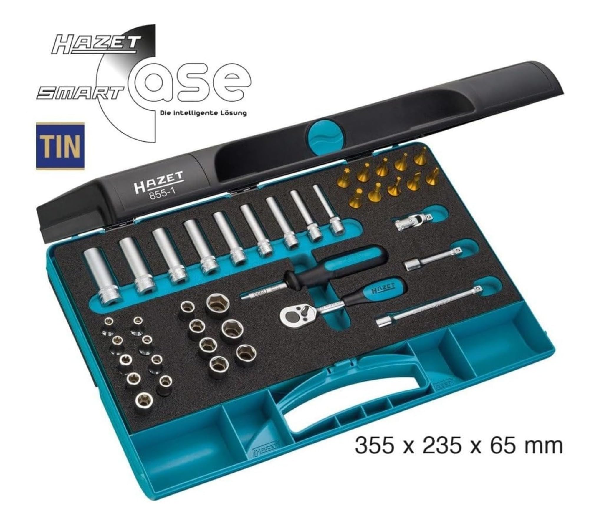 【ジェイルハウスブルー】3点セット Hazet 855-1 Socket Set 40 Piece - Amazon.com