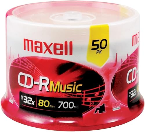MAXELL 625156 - CDR80MU50PK CD-Rs de música de 80 minutos (husillo de 50 ct) consumidor electrónico