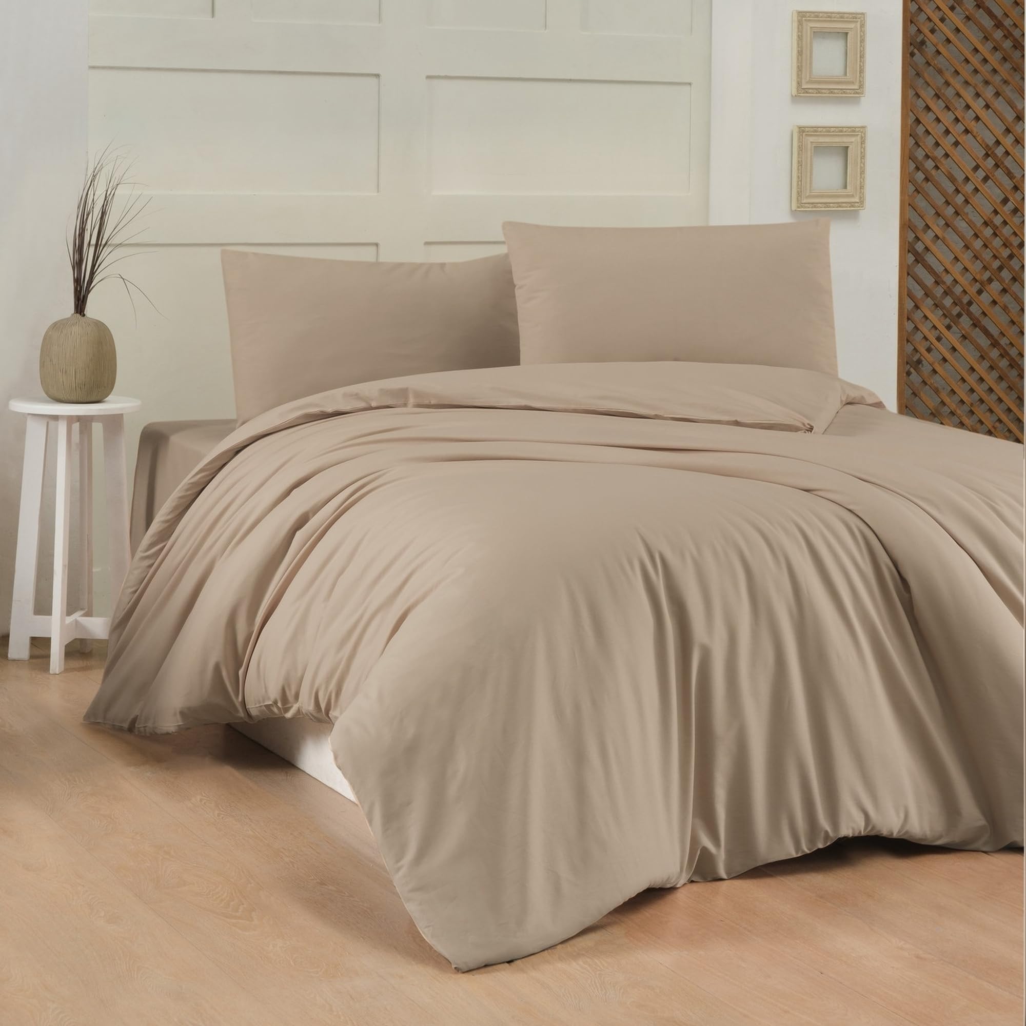 WELL HOME MOBILIARIO & DECORACIÓN Duvet Cover Set + 2 Pillowcases 240 x 220 cm Beige - Image 2