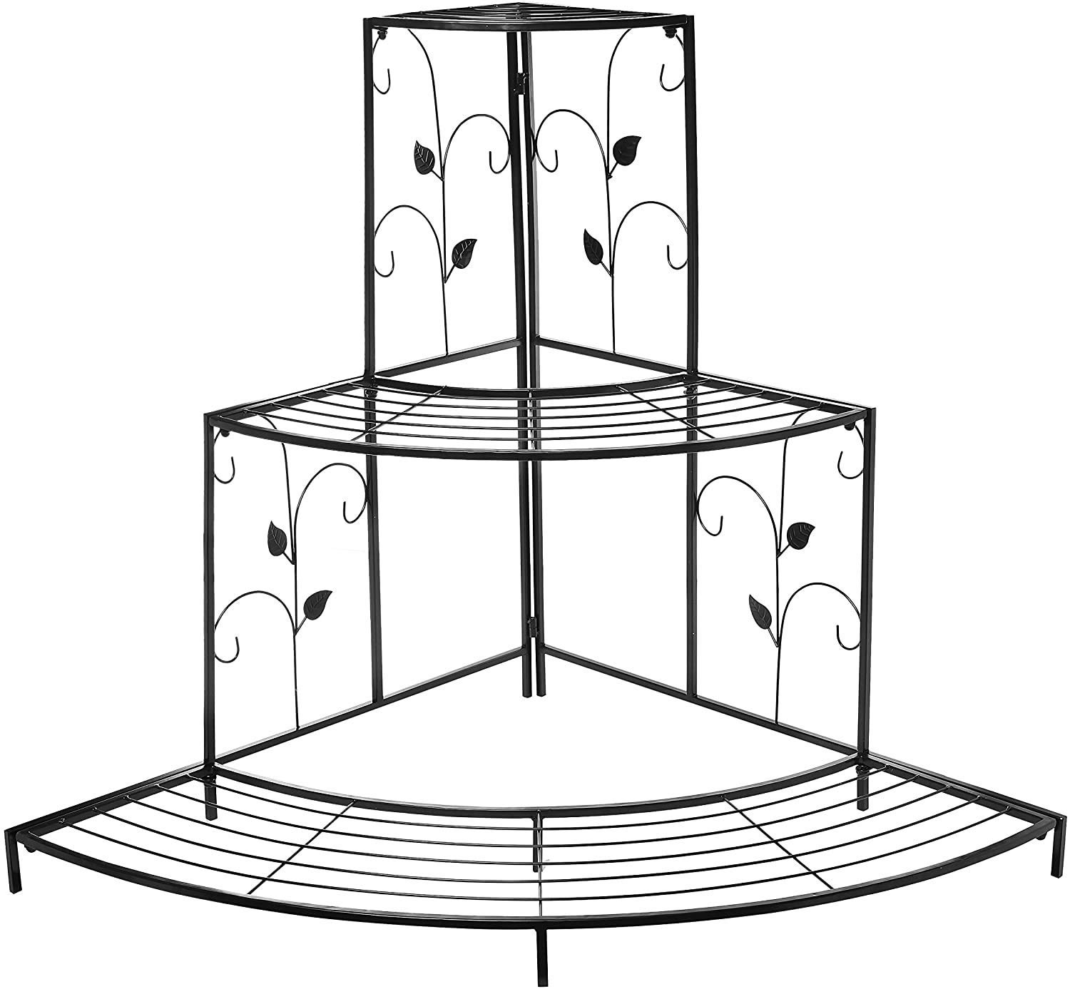 Kundi 3 Tier Metal Plant Stand - Black -5