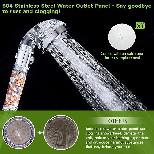 Miniatura 6 de Filtered Shower Head with Handheld - High Pressure ShowerHead with Filters for Hard Water - Chlorine Removal, Easy Instal, 4 Modes, Durable,