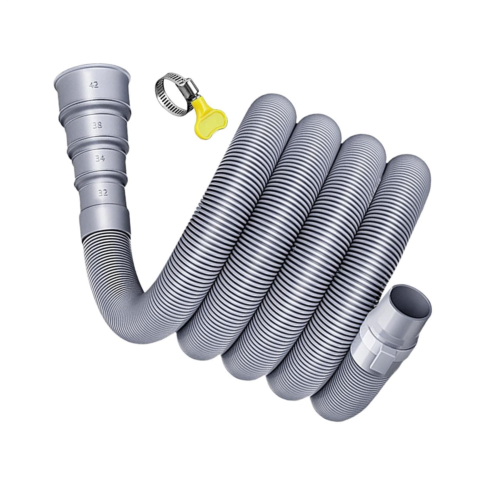 Caravan Pipe Washing Machine Drain Hose Caravan Waste Pipe Waste Water System Trailer Extension Set with Adjustable Adapter Interchangeable Connectors for Vacation Travel and Outdoor Activities