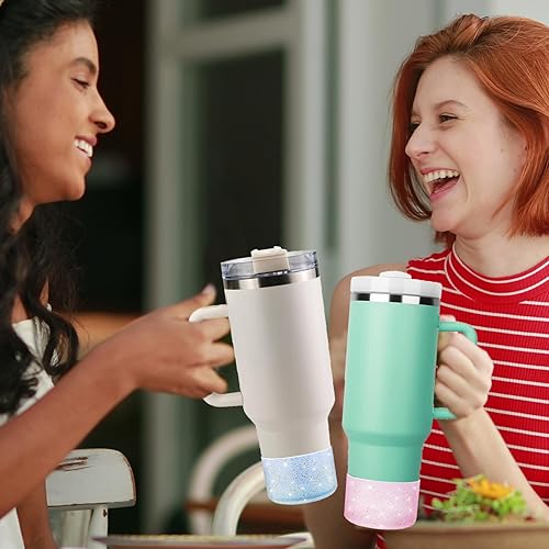 Vista 85 de WK IEASON 2 Pcs Tumbler Bottom Protector Boot for Stanley Quencher Adventure 40oz & Stanley IceFlow 20oz 30oz, Stealth Landing-2.83inch Bottom