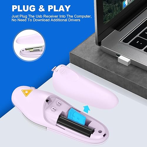 Miniatura 2 de QUI Presentation Clicker - Clicker remoto inalámbrico para presentación de PowerPoint, PowerPoint Slide Advancer para MacWindowsGoogle SlideKeynote,