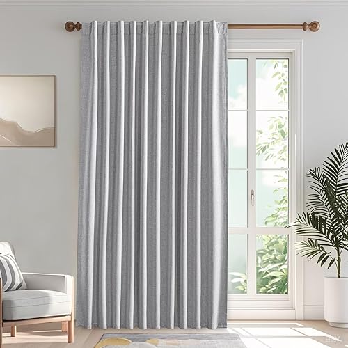 Miniatura 40 de Cortinas opacas de 96" de largo, juego de 2 paneles, cortinas opacas para dormitorio de 96" de largo, cortinas con bolsillo para barra que ahorran