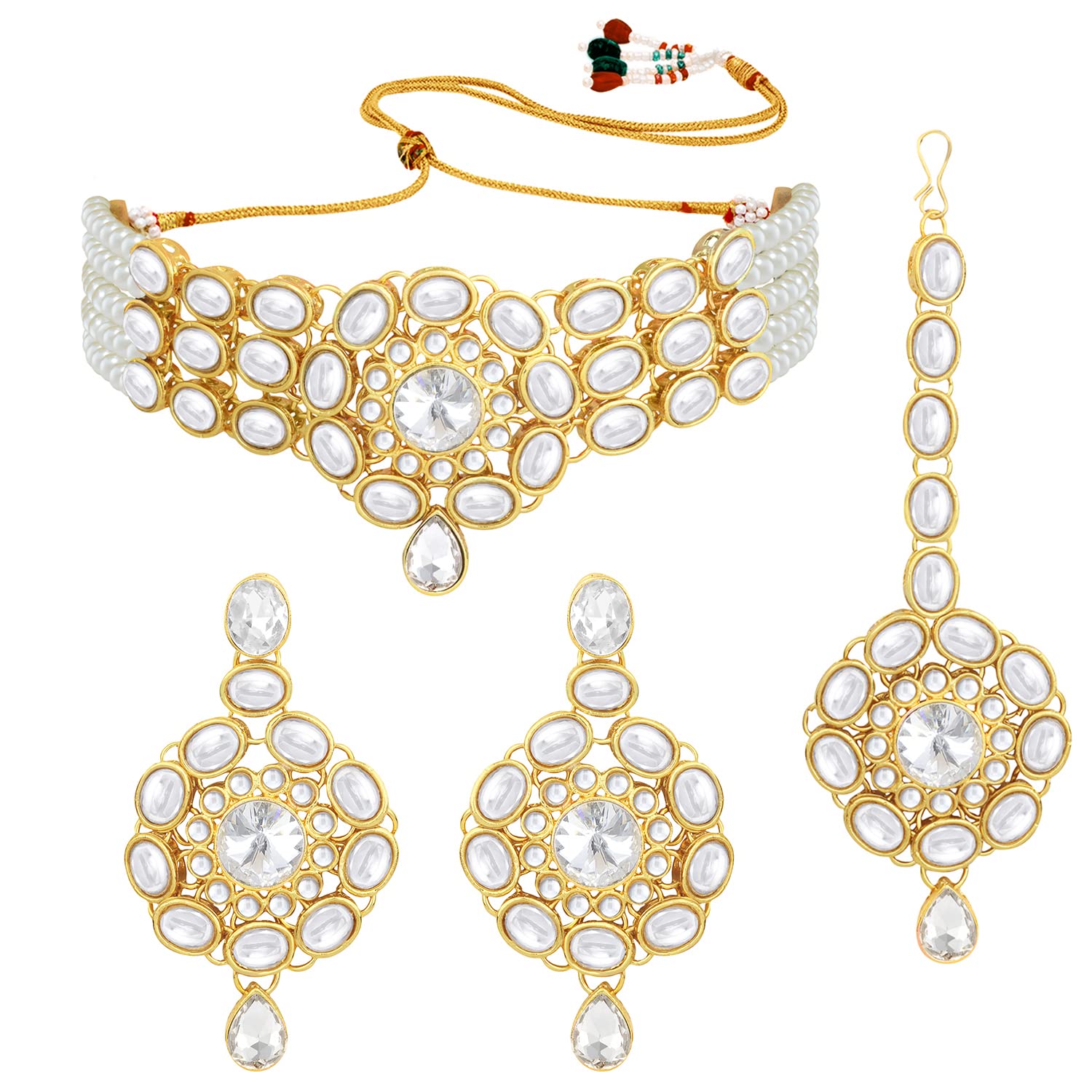 See full amazon price history chart for Peora Gold Plated Traditional Kundan White Faux Pearl Choker Necklace Earrings and Maang Tikka Jewellery Set for Women & Girls Peora Gold Plated Traditional Kundan White Faux Pearl Choker Necklace Earrings and Maang Tikka Jewellery Set for Women & Girls (B0B8MW93T6) Amazon Price History, Amazon Price Tracker