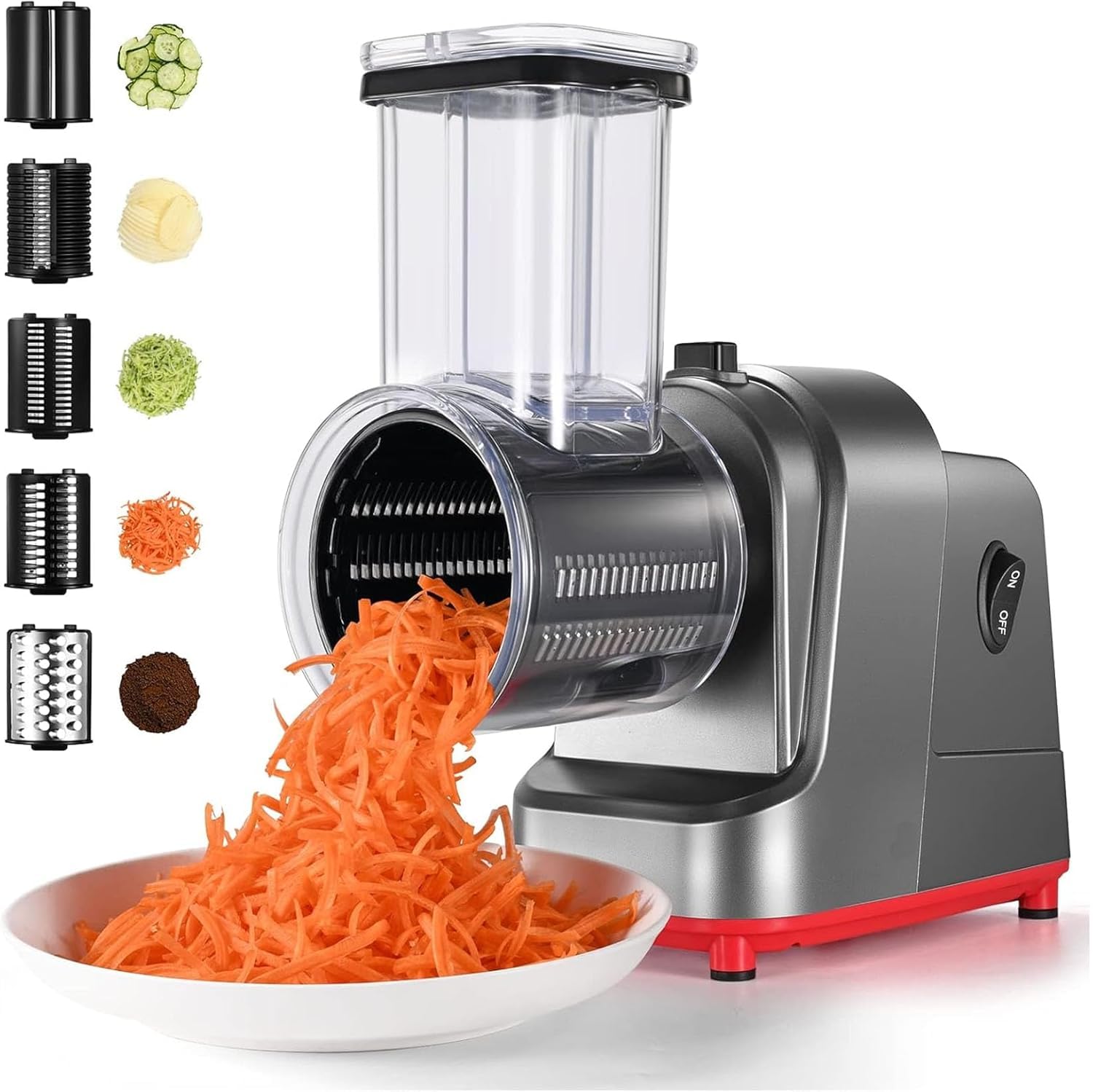 Amazon | 電動野菜スライサー 野菜サラダメーカー スライサー セット 5