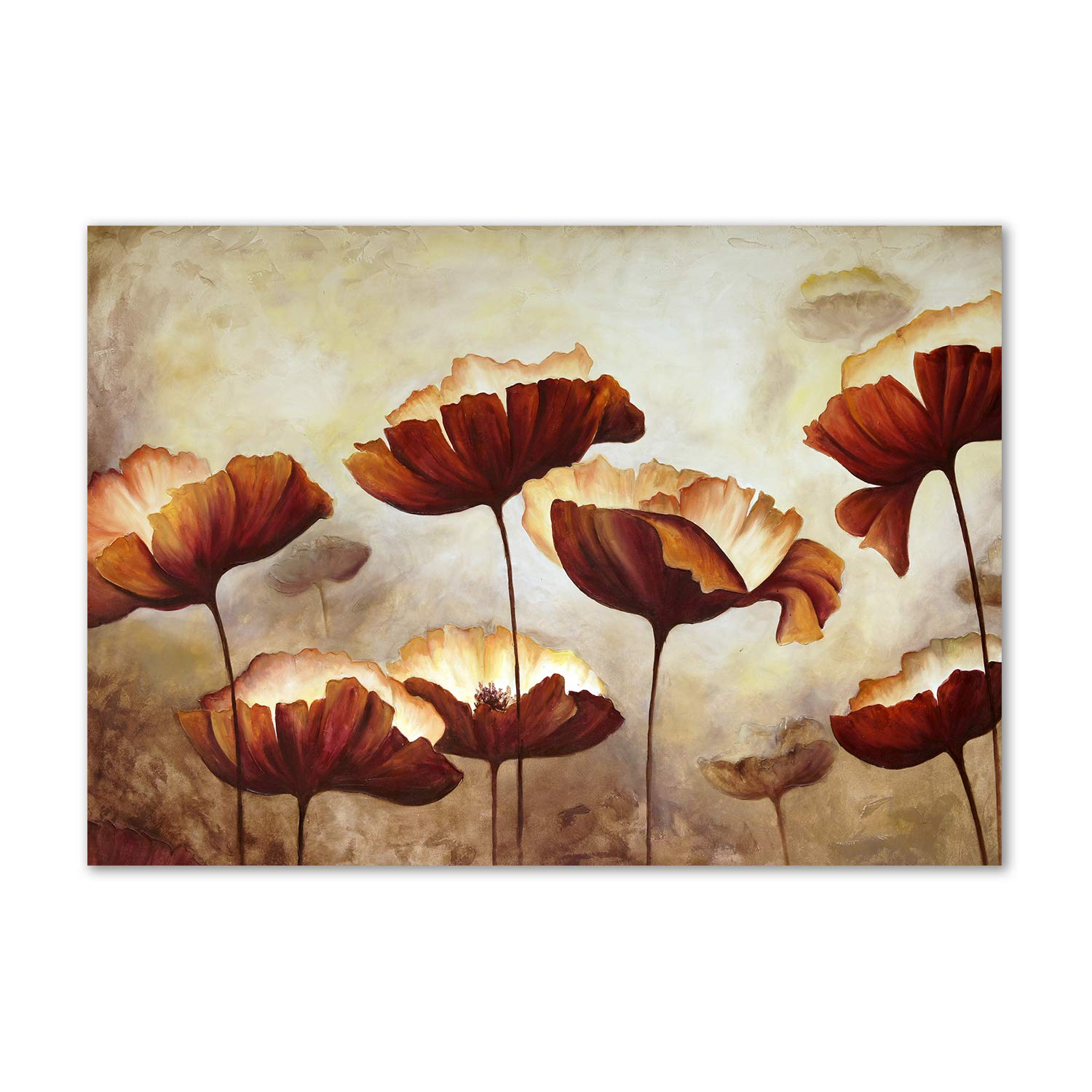 Image sur verre acrylique fleurs marron déco murale salon et cuisine maki