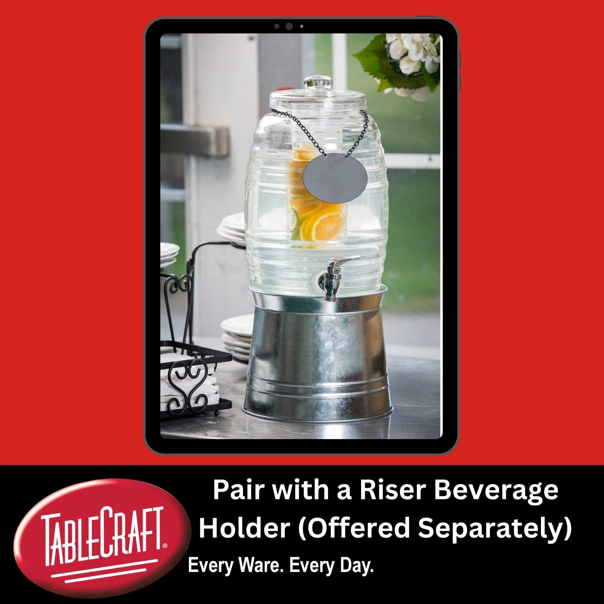 Distributeur Boissons 3,5 L Avec Robinet Et Filtre – Pichet Jus Limonade Eau Réfrigérateur – Blanc