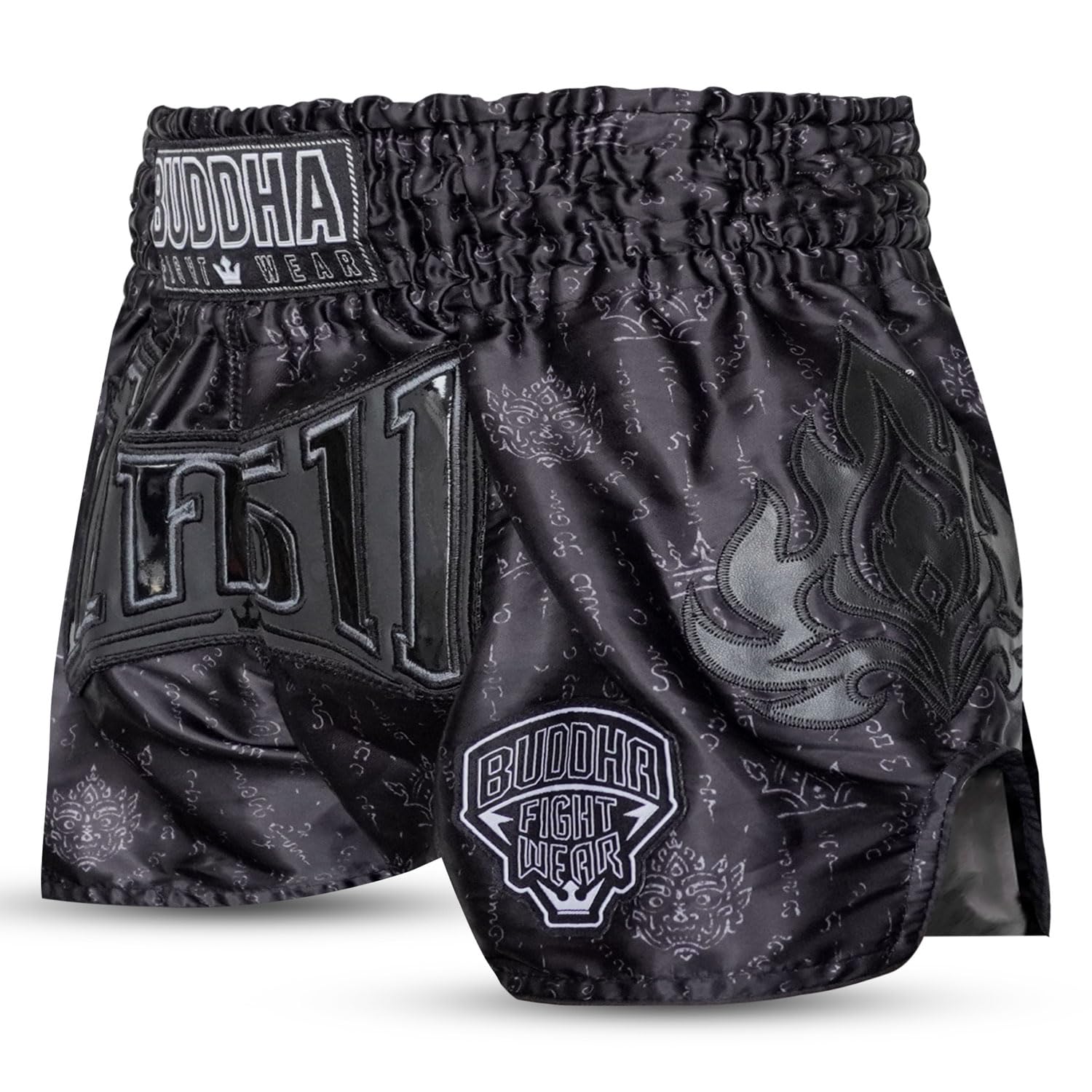 Buddha Fight Wear Pantalón Muay Thai y Kick Boxing Kanok – Short Profesional en Satén Premium, Diseño Multicolor, Ligero y Resistente.