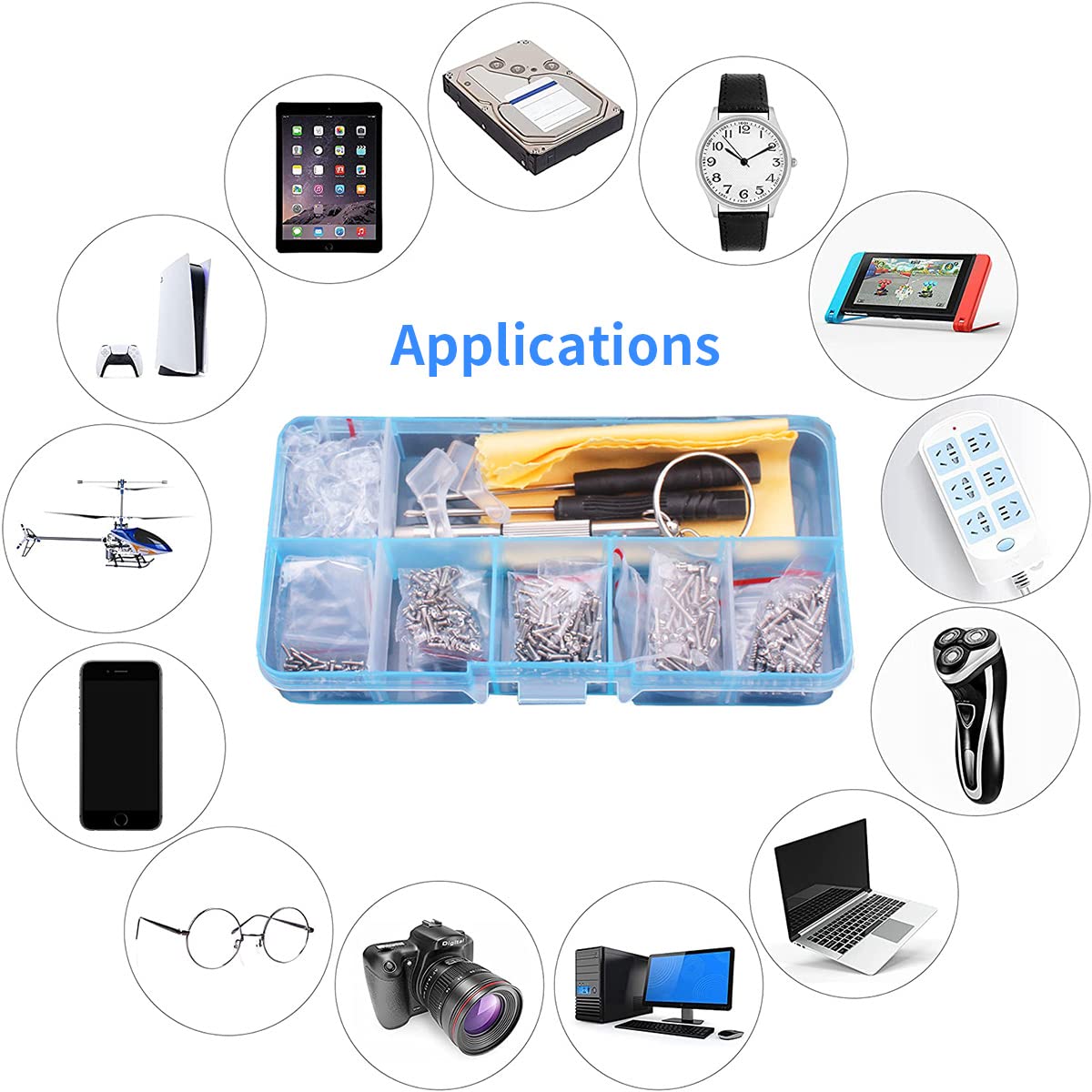 Kit Riparazione Occhiali Da 500 Pezzi - Cacciaviti, Viti, Naselli E Pinzette - Foto 9