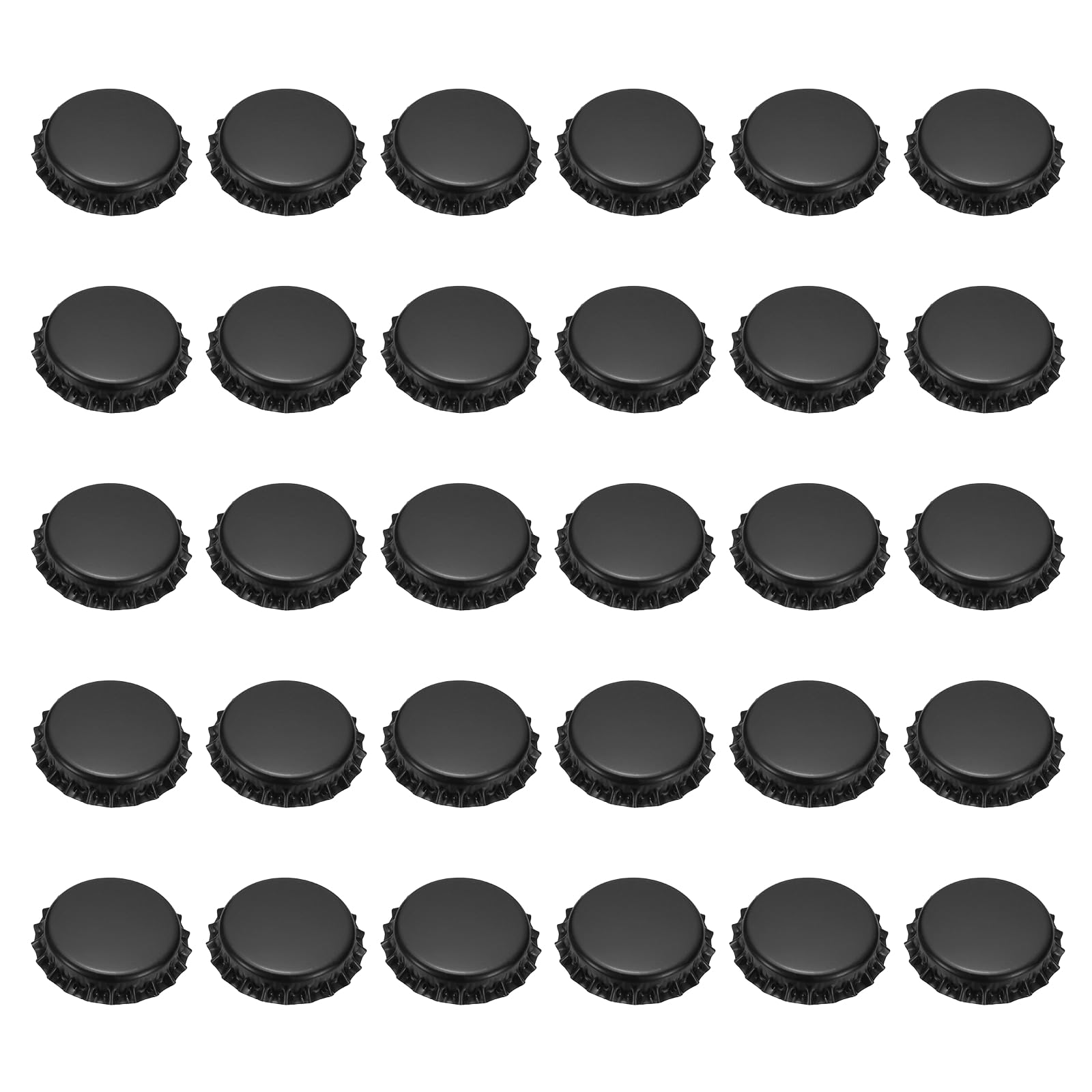 sourcing map 60 tapas para botellas de cerveza absorbentes de oxígeno, tapas de corona de 32 mm para refrescos, cerveza, vino, cerveza, cerveza, colgantes o álbumes de recortes, color negro