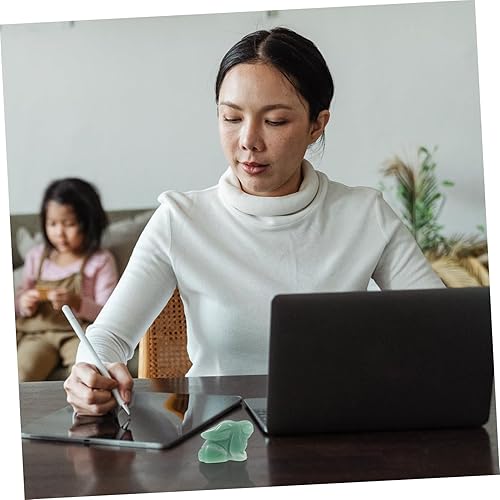 Miniatura 4 de VOSAREA Adorno de conejo de jade tallado, 3 piezas, adornos de conejo, figura de riqueza de Feng Shui, rellenos de cesta de Pascua, miniaturas de