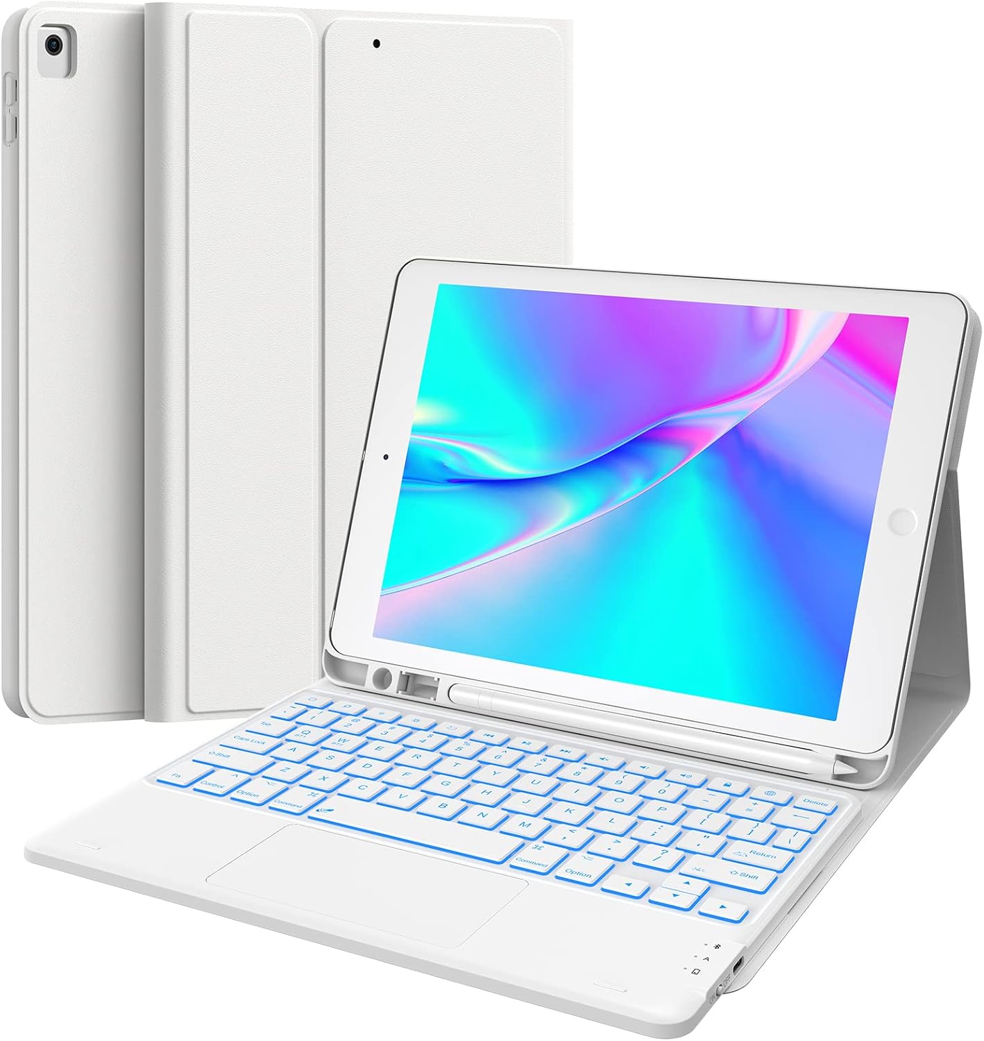 CHESONA iPad Keyboard 9th Generation, 7 Color Backlit