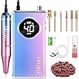 SAVILAND Professional Nail Drill 40000 RPM: Portable Electric Nail Drill Kit File Machine with Ceramic Nail Bit Sanding Bands for Quick Acrylic Removal Manicure Salon Home Use, Black Diamond