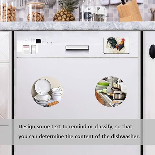 Miniatura 3 de Imanes retro de gallo para nevera, calcomanías divertidas para refrigerador, decoración del hogar, puerta de metal, cocina, garaje, oficina (4 x 2.5