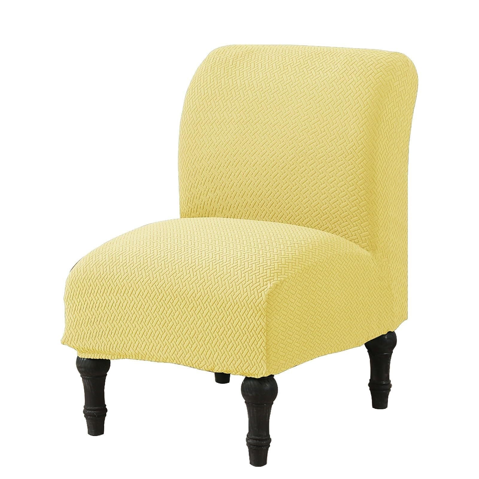 BEIWOSHA Armless Chair Slipcover Stretchy Jacquard Accent Chair Covers Universal Removable Couch Covers for Accent Chairs Living Room Slipper Chair Slipcover