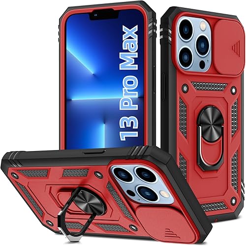 Vista 82 de Korecase Funda de protección para iPhone 12 y 12 Pro Ring Case con cubierta para lente de cámara, grado militar, resistente, de doble capa, cuerpo