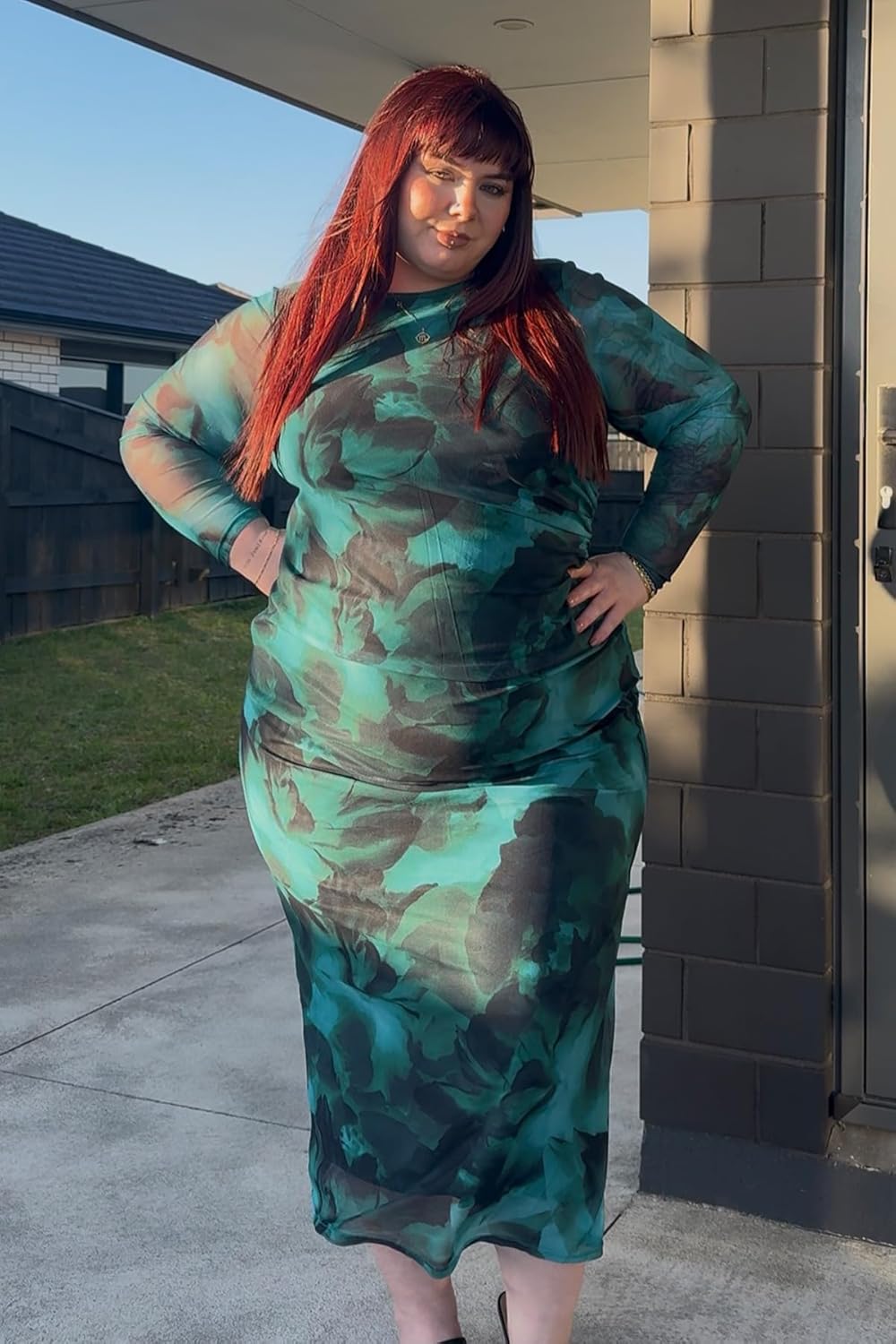 RITERA Plus Size Dresses for Curvy Women Mock Neck Long Sleeve Bodycon Ruched Maxi Fall Dress Cocktail Party Dress XL-5XL - Image 2