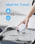 Type E/F Adaptateur de voyage,LENCENT Schuko Allemagne France Adaptateur de prise européen paquet de 2 EU Adaptateur avec 4 USB Ports(2 Type C),4 Convertisseur d'outlet, essentiels de voyage CA/US Norvège Islande Corée