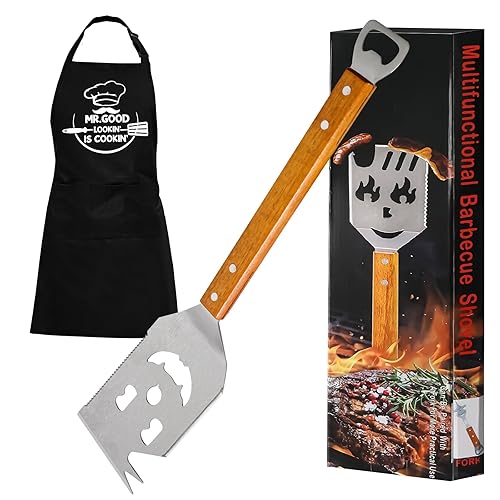 Spatule Barbecue 7 en 1, Ensemble d'outils de Barbecue, Pince