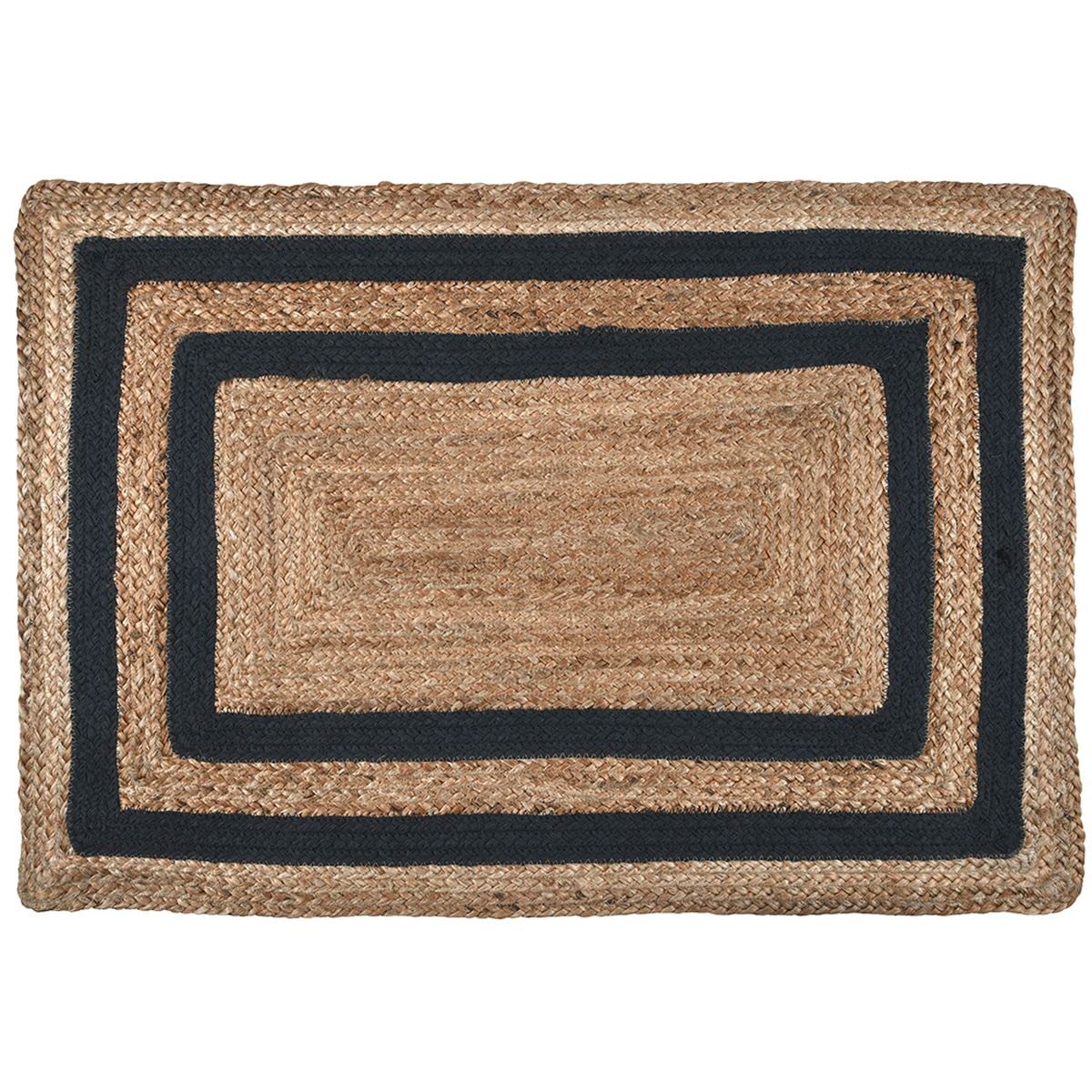Tapis Berry Carbone 60X90 cm petit tapis de sol anthracite salon et chambre