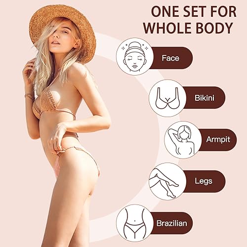 Miniatura 5 de Cuentas de cera dura, granos de cera para depilación de piel sensible, perfectos para cuerpo completo, facial, bikini brasileño y piernas en casa,