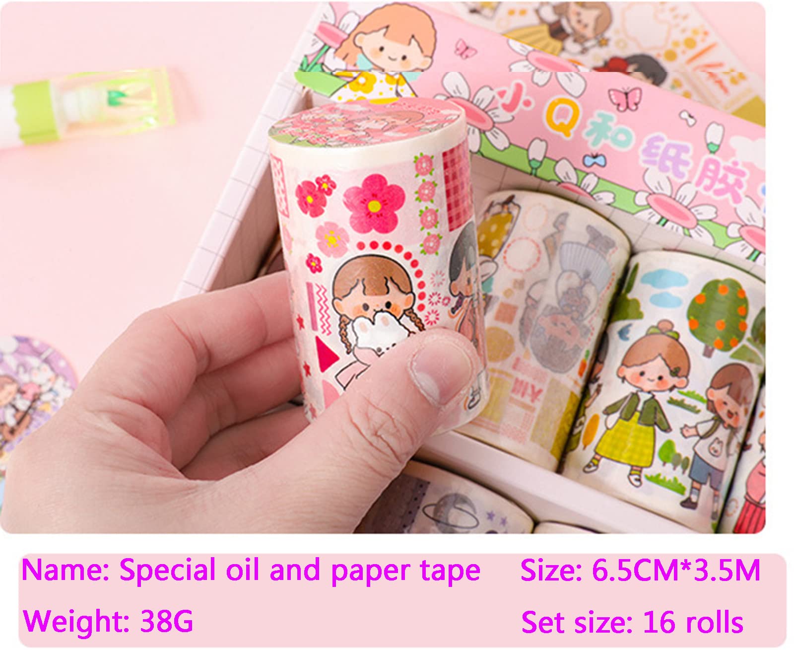 16 Rolek Zestawu Upominkowego Slim Washi Tape, Dekoracyjne TaśMy Papierowe O SzerokośCi 6,5 Cm Do Scrapbookingu, RzemiosłA Diy, Czasopism, PlanistóW, Scrapbookingu, Pakowania