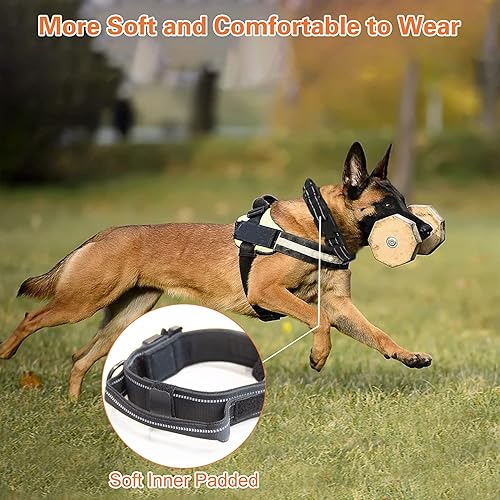 Miniatura 15 de KCUCOP - Collar táctico para perro, collar militar para perro, collares para perro Tactipup, ajustable, hebilla de metal resistente para perros M, L