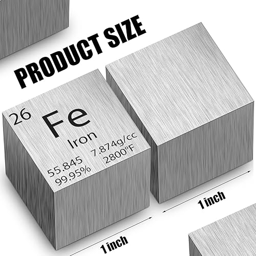 Miniatura 9 de Cubo de tungsteno, cubos de densidad de metal, cubo de elementos de alta densidad de metal puro para colecciones de elementos, experimentos de