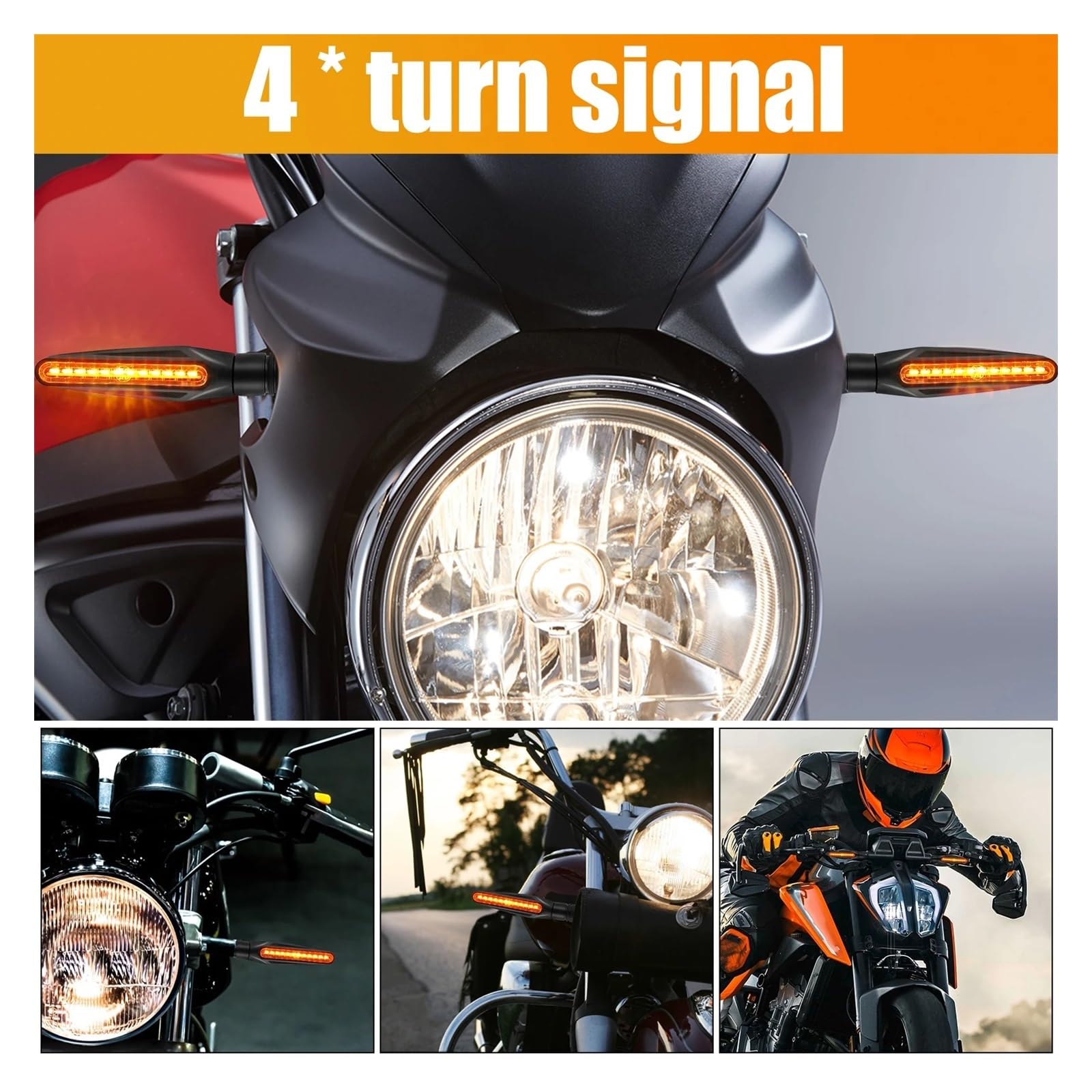 Clignotant de Moto Universel 12LED 4 pièces Clignotant