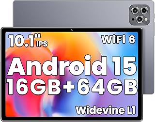 【 10インチ 2025初登場】 Android 15 タブレット 10インチ wi-fiモデル 16GB+64GB+1TB拡張、 8コアCPU、 6000mAh 大容量バッテリー Widevine L1+GMS認証+Type-C充電+Wi-Fi 6モデル 、アンドロイド タブレット 1280*800 IPS 画面