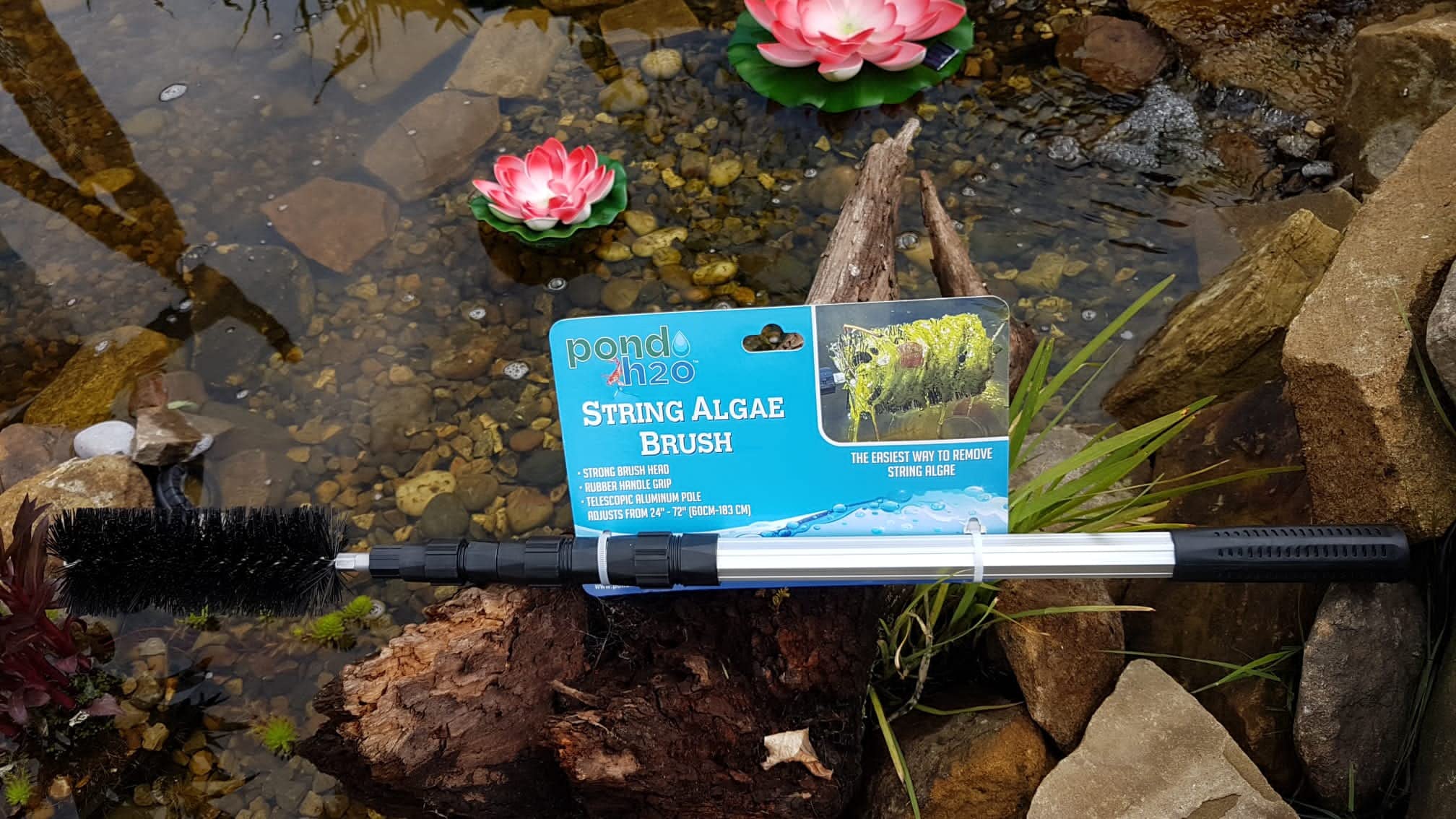 Koi étang d'algues Brosse de nettoyage avec 177,8 cm Manche télescopique, pour les zones difficiles à atteindre