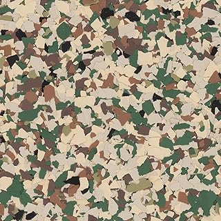 1/4" Decorative Floor Coating Flakes for Epoxy Flooring - Enhances Interior/Exterior Surfaces - for Garages, Basements, More - Premade Blends (20 Pounds, New Camouflage Blend)