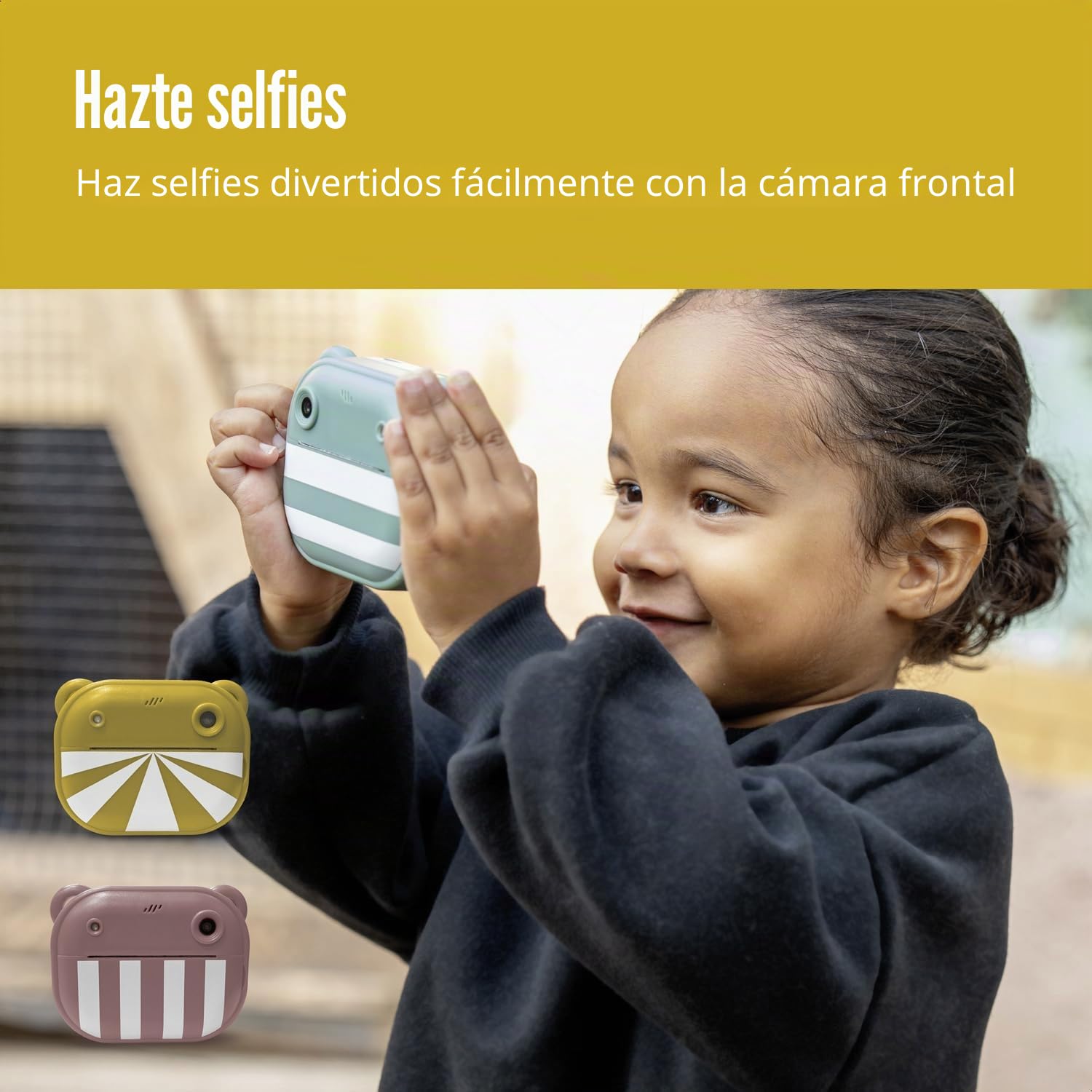 ZAZU Cámara digital instantánea para niños | Fotos de alta resolución de 48MP | Pantalla a color de 2" | Full HD 1080P Videos | Impresión térmica sin tinta | Batería recargable | Incluye 2 rodillos de