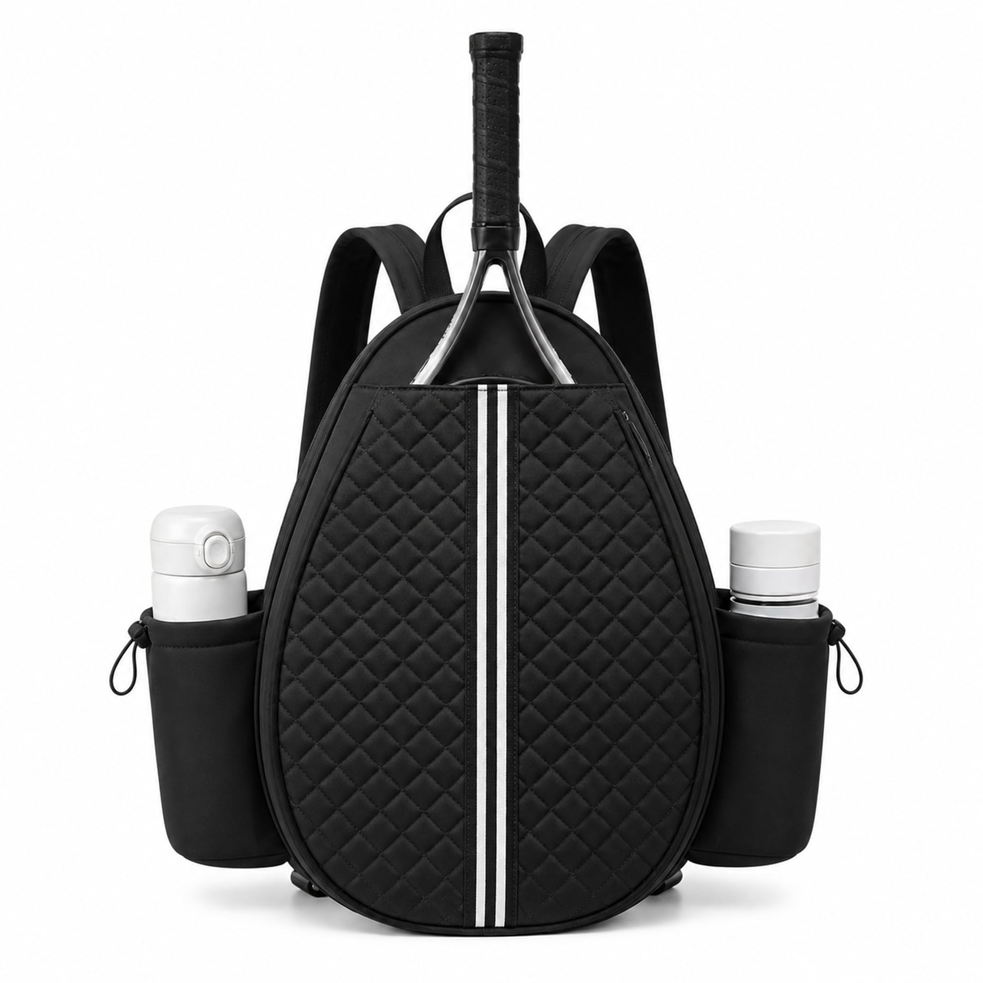 Qnbonrich Tennis Bag, Tennis Backpack for Men and Women, Waterproof Sports Backpack for 2 Tennis Rackets, Multifunctional Bag for Tennis, Badminton & Pickleball (Black)