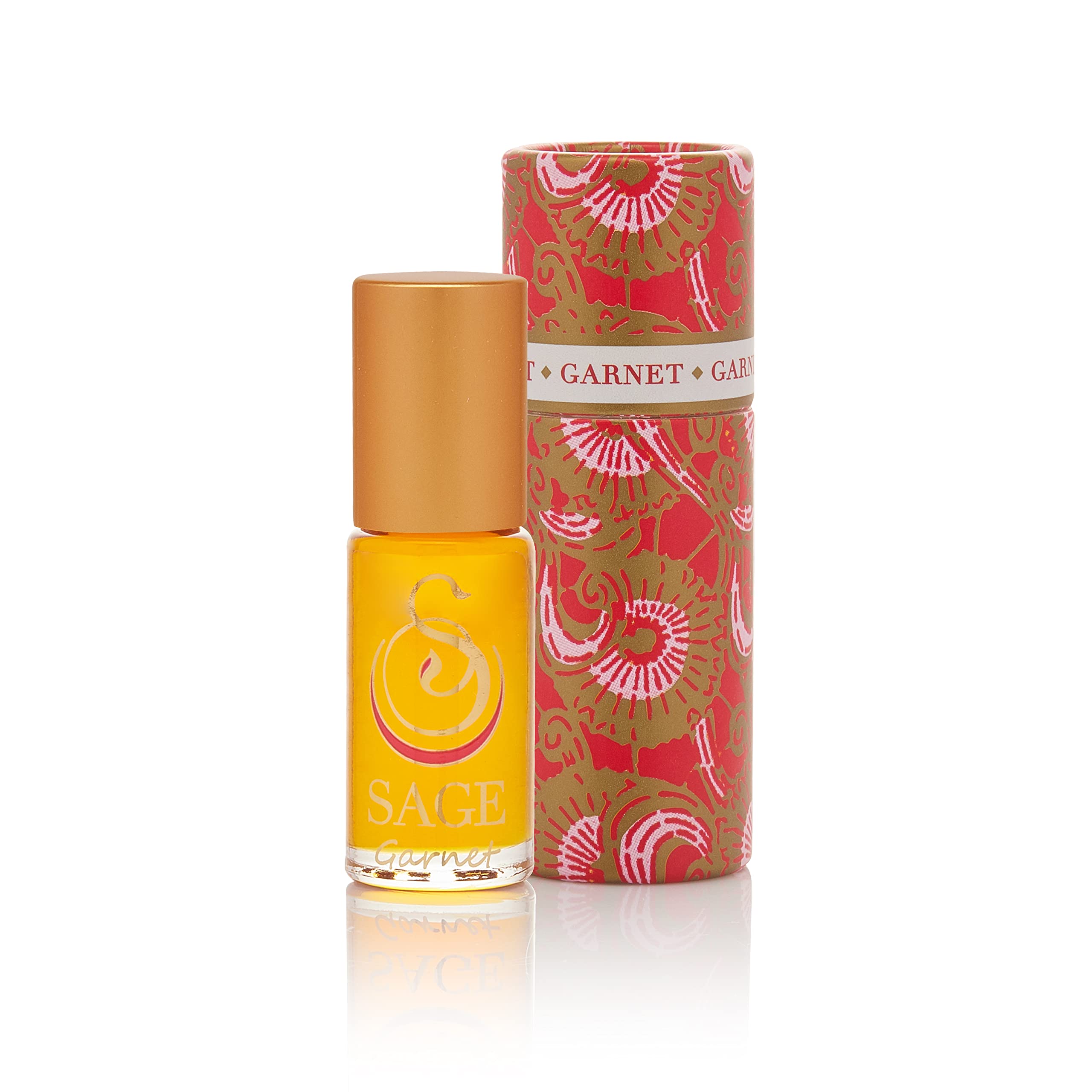 Garnet Perfume Oil Roll-On by Sage- 1/8 oz, Vegan & Cruelty-Free, Earthy Scent, Moroccan Rose, Amber, Egyptian Musk - Made in USA