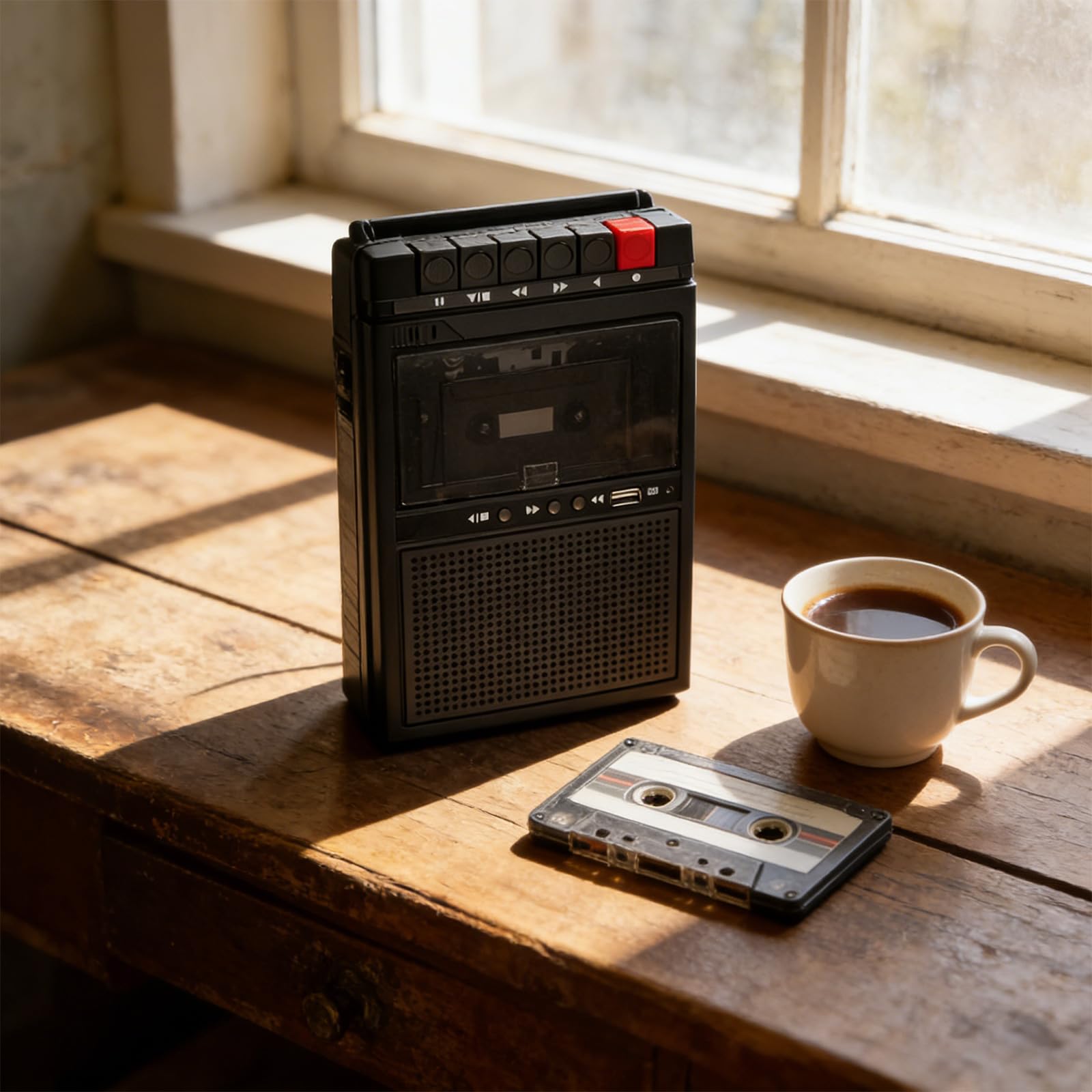 Registratore a nastro portatile leggero nostalgico retrò lettore di nastro portatile con porta USB portatile