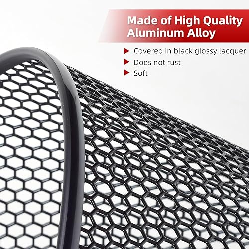 Miniatura 54 de AggAuto Inserto de malla compatible con Jeep Wrangler JK JKU 2007-2018, rejilla frontal de metal de aleación de aluminio negro para accesorios