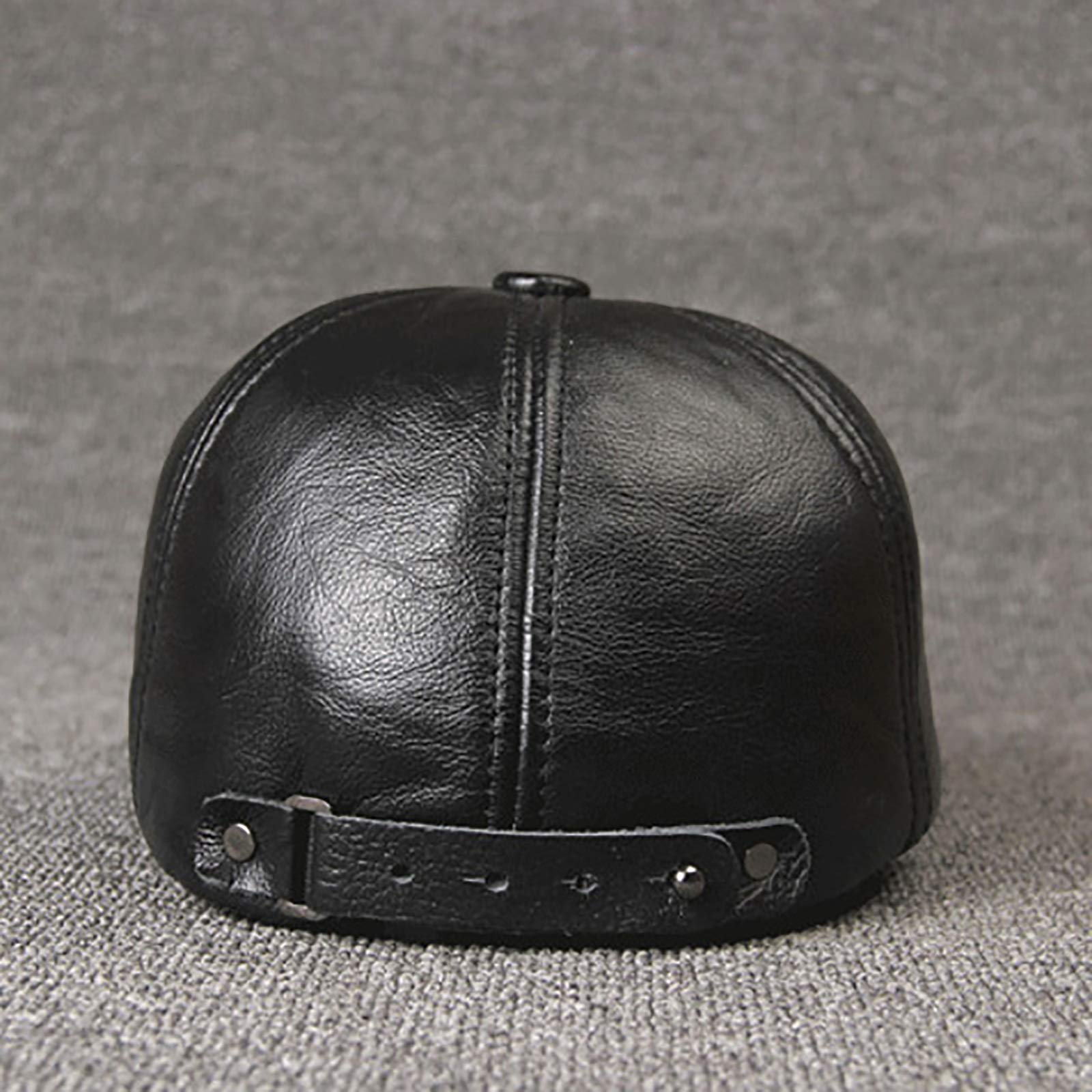 G&F Uomini Pelle Berretto Pelle Bovina Cappello Strillone Cappellino Vintage Cappello Piatto Inverno 55-60 Cm