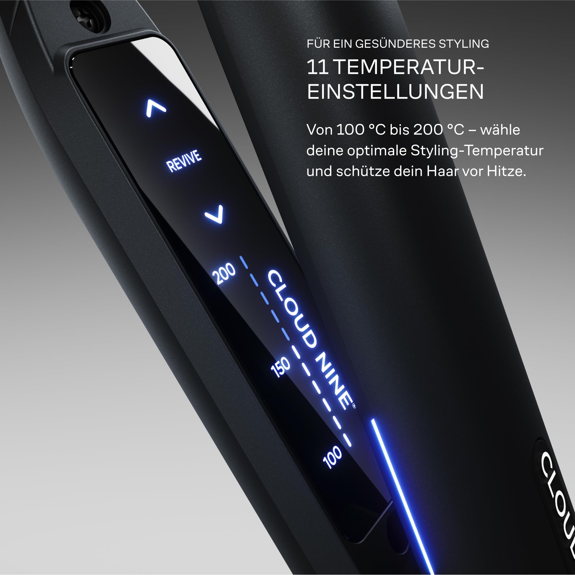 Cloud Nine Slim Iron Glätteisen, Haarglätter für Kurzhaar & Pony, Schwarz