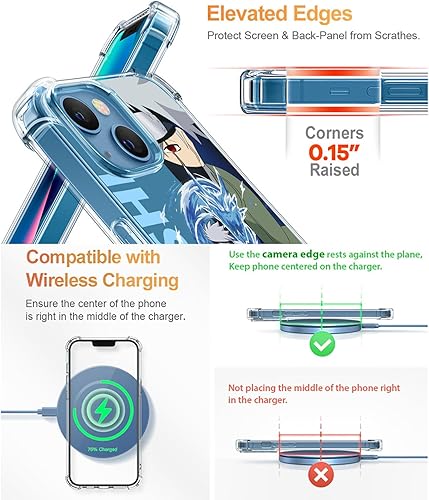 Miniatura 5 de Funda para iPhone 15 Pro Max Anime (Anime-kkx), TPU transparente a prueba de golpes para niños y niñas, funda protectora para teléfono celular con 4